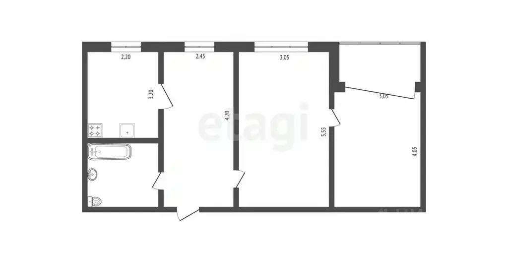 3-к кв. Омская область, Омск Заозерный мкр, просп. Менделеева, 1 (58.4 ... - Фото 2