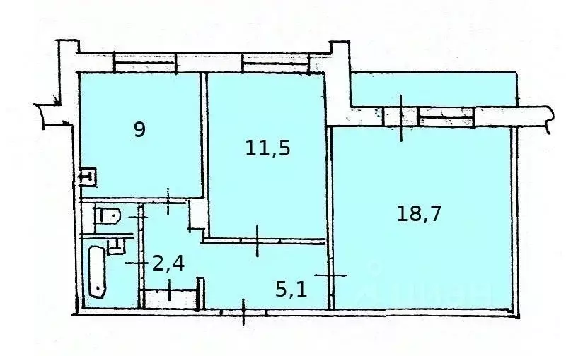 2-к кв. Красноярский край, Красноярск ул. Сергея Лазо, 34 (50.9 м) - Фото 1