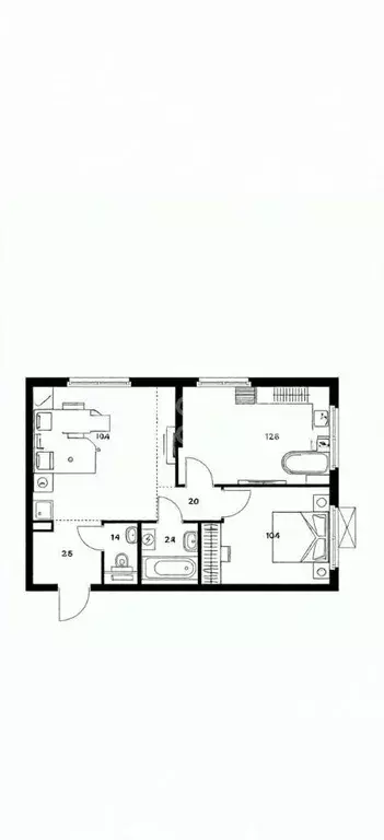 2-к кв. Ленинградская область, Всеволожский район, Заневское городское ... - Фото 2