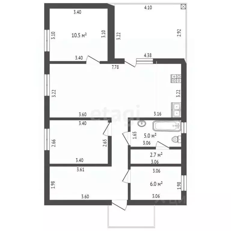 Дом в Севастополь Чайка-1 садовое товарищество, 276 (88 м) - Фото 2
