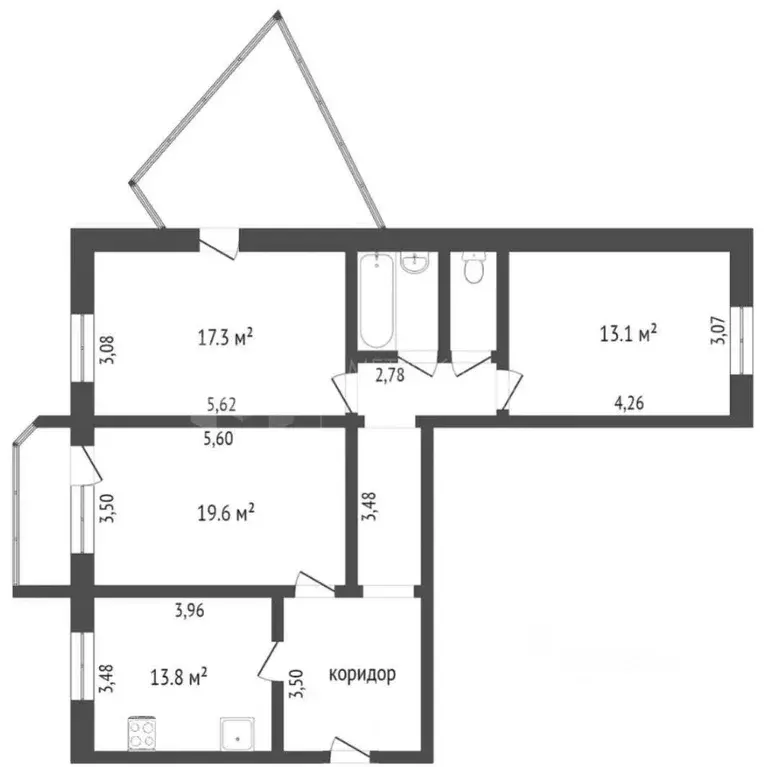 3-к кв. Тюменская область, Тюмень ул. Московский Тракт, 165 (106.0 м) - Фото 1