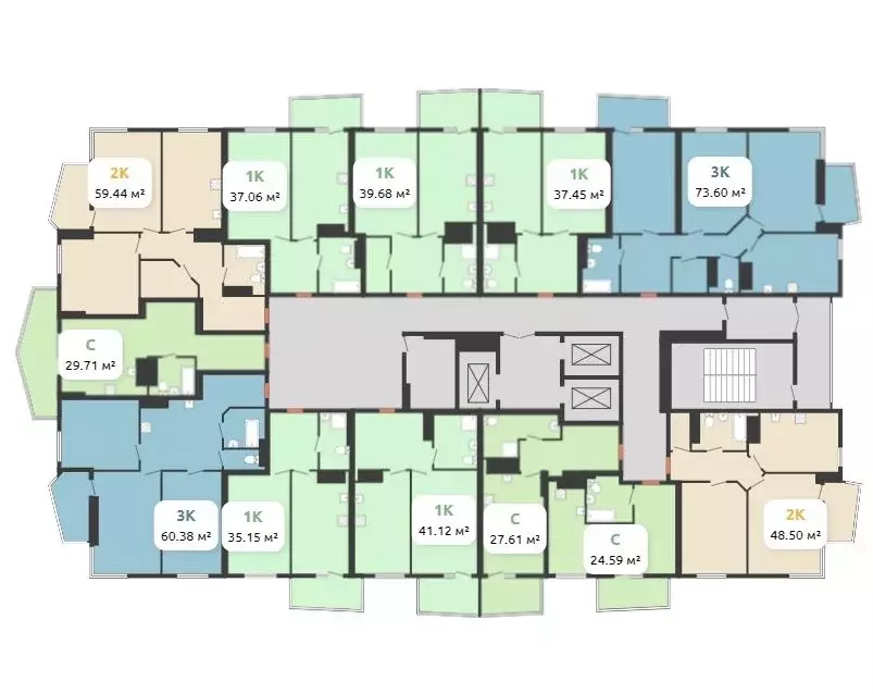 3-к кв. Ростовская область, Ростов-на-Дону Донской Арбат жилой ... - Фото 2