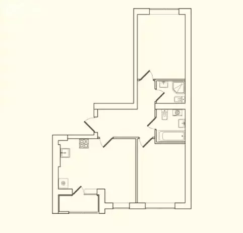 2-комнатная квартира: посёлок Холмогоровка, Южная улица, 12Ак3 (58.8 ... - Фото 1