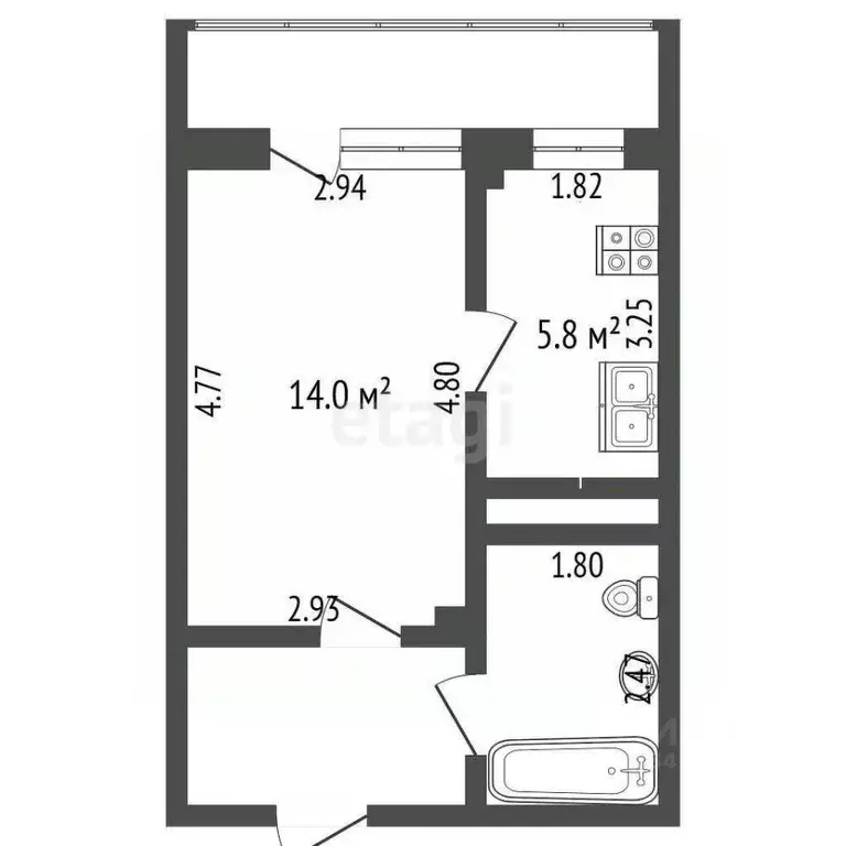 1-к кв. Белгородская область, Белгородский район, Дубовское с/пос, ... - Фото 0