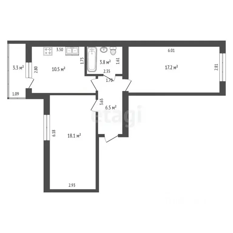 2-к кв. Краснодарский край, Краснодар Завод Радиоизмерительных ... - Фото 1