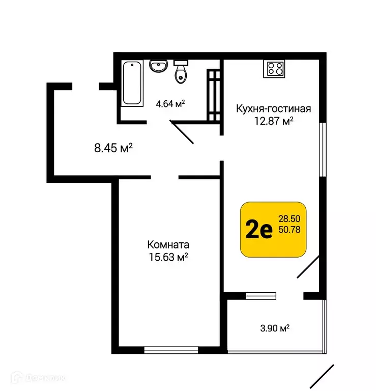Продаётся 2-к квартира, 52.73 м - Фото 0