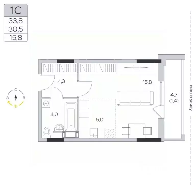 Студия Московская область, Мытищи городской округ, д. Пирогово ул. ... - Фото 1