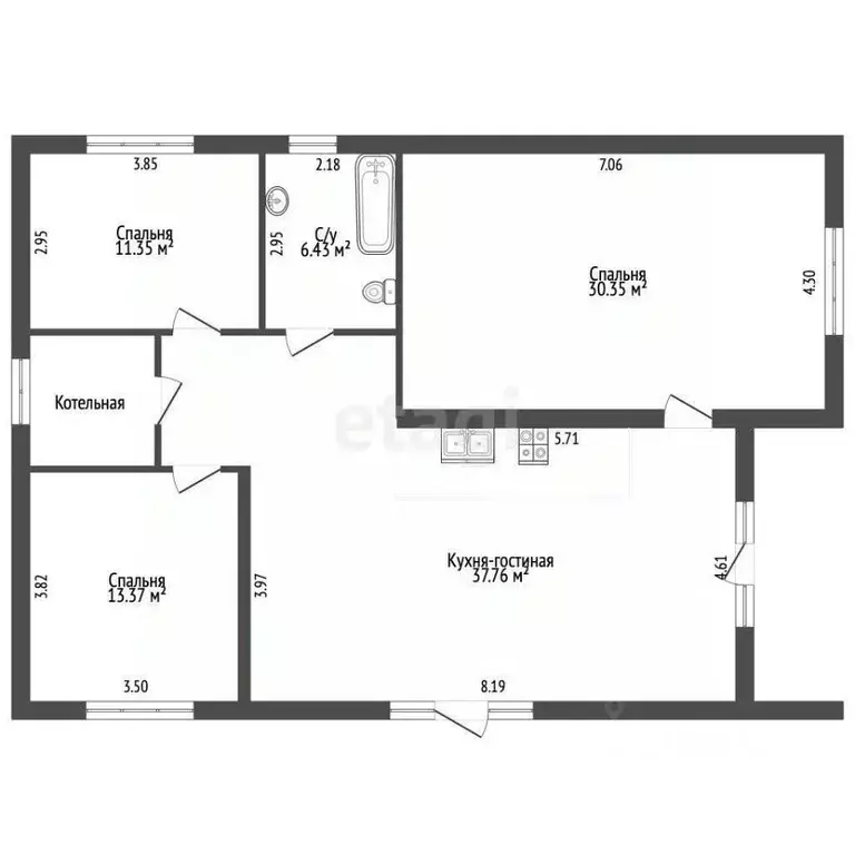 Дом в Мордовия, Саранск городской округ, Ялга рп ул. Уютная (117 м) - Фото 1