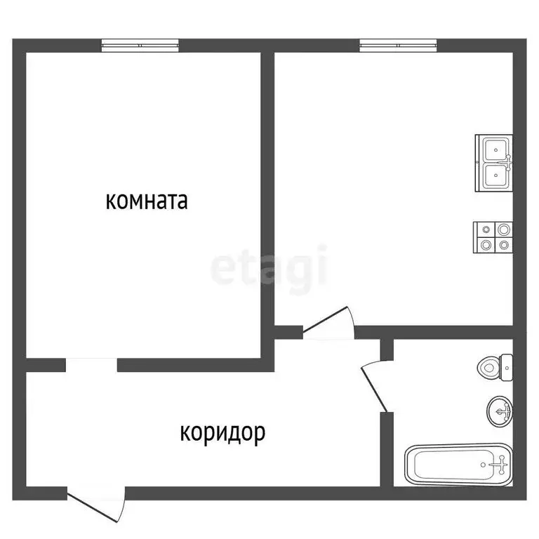 1-комнатная квартира: село Исетское, улица Продеуса, 22 (36 м) - Фото 1