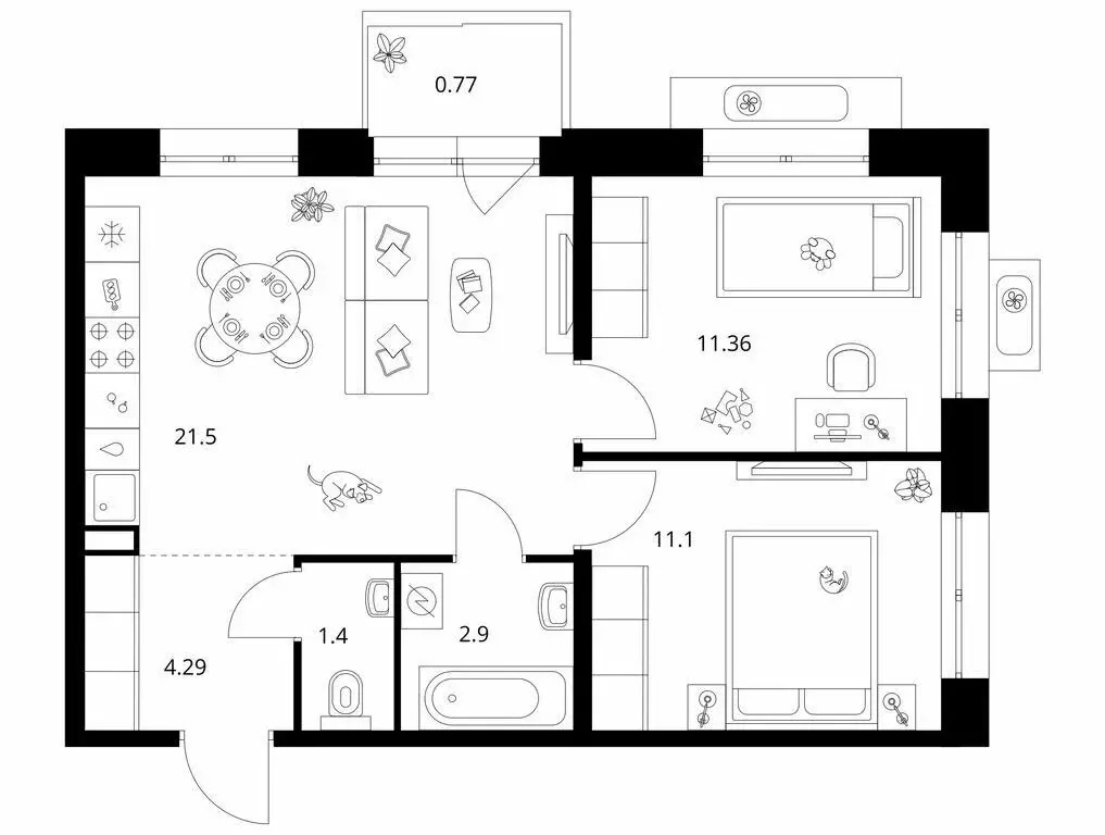 2-комнатная квартира: Улан-Удэ, Советская улица, 9 (53.32 м) - Фото 1