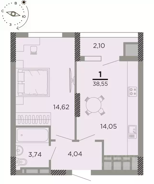 1-к кв. Рязанская область, Рязань Совхозная ул., 6 (38.55 м) - Фото 0