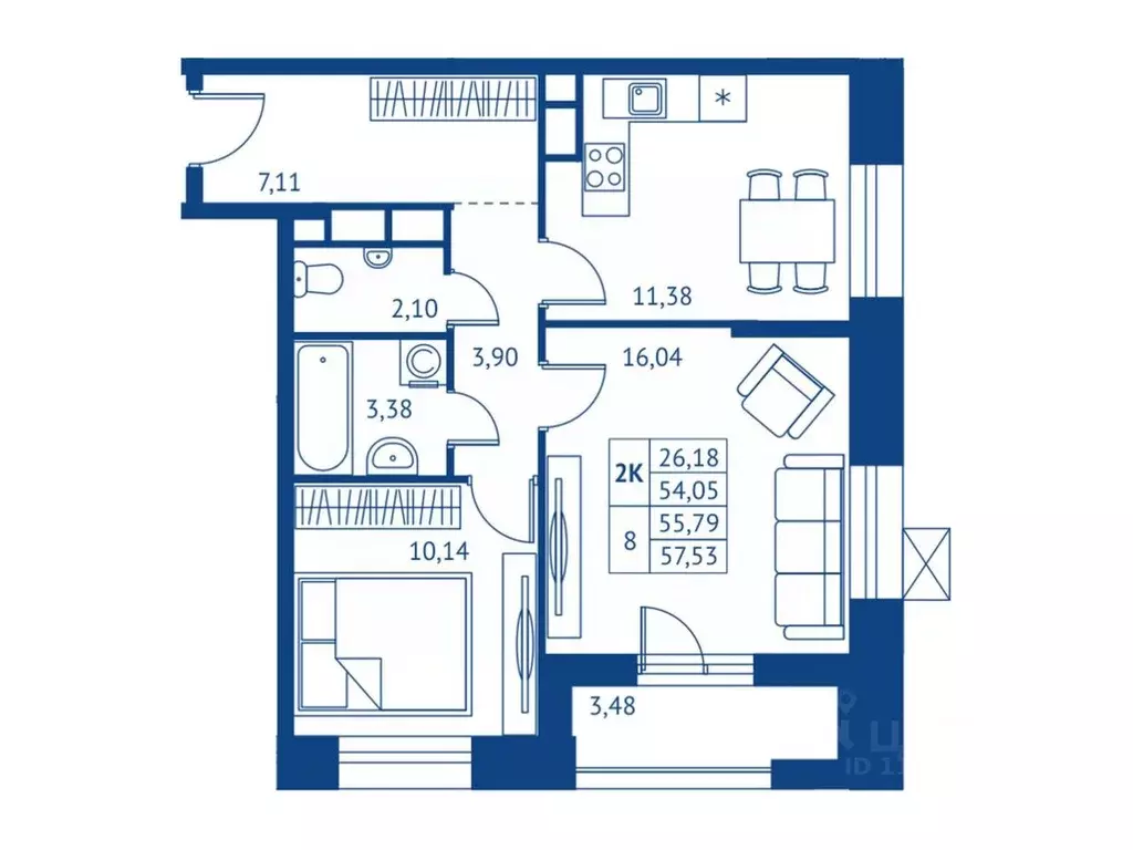 2-к кв. Московская область, Королев Новые Подлипки мкр, Поколение ... - Фото 0