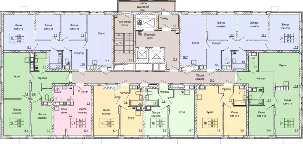 3-к кв. Нижегородская область, Нижний Новгород Кузнечиха Город жилой ... - Фото 2