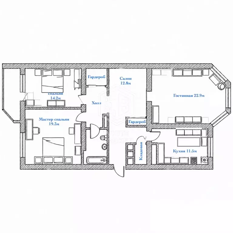 3-к кв. Москва Профсоюзная ул., 45К1 (107.7 м) - Фото 2