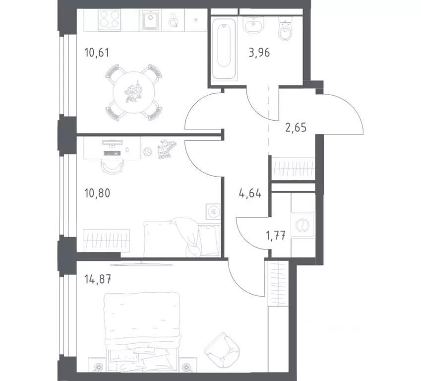 2-к кв. Московская область, Королев Юбилейный мкр, Космический Квартал ... - Фото 1