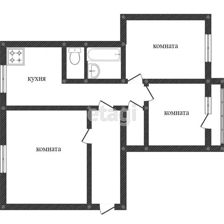 3-комнатная квартира: Златоуст, квартал Медик, 9 (63.9 м) - Фото 1