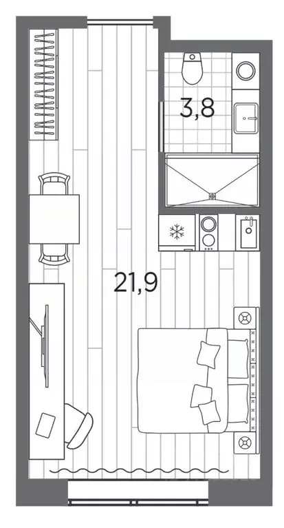 Студия Санкт-Петербург просп. Стачек, 62Е (25.7 м) - Фото 0