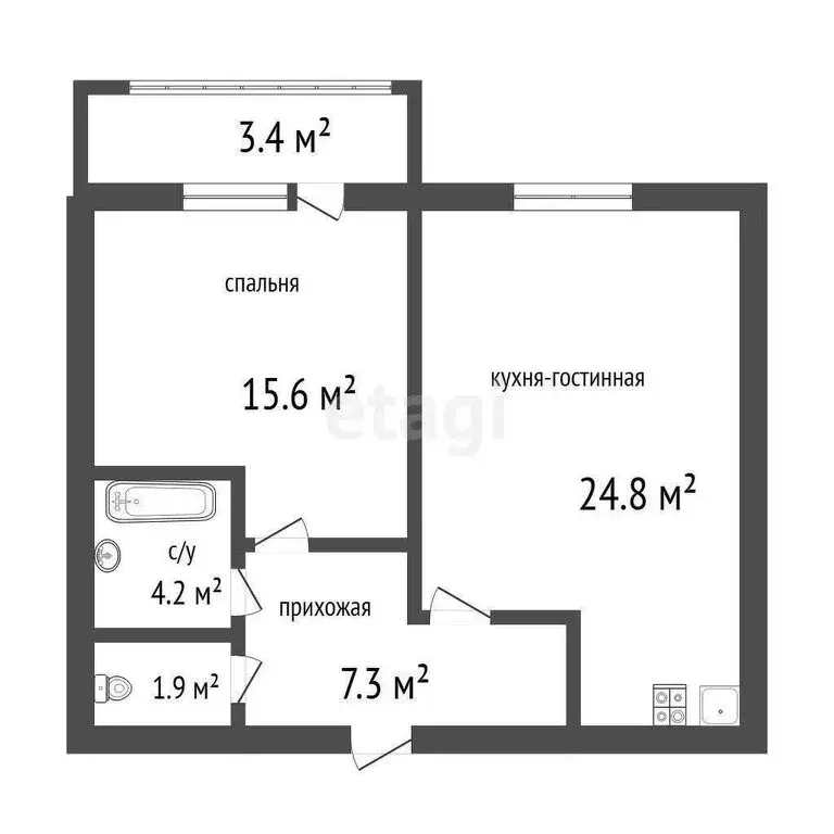 2-комнатная квартира: Ульяновск, улица Александра Невского, 2В (53.8 ... - Фото 1