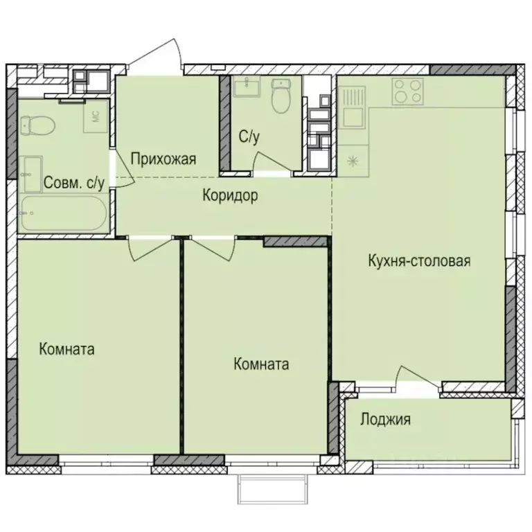 2-к кв. Удмуртия, Ижевск Автопроизводство жилрайон, Норвежский Лес ... - Фото 1