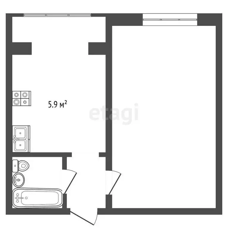 1-комнатная квартира: Нальчик, улица Чернышевского, 274 (31 м) - Фото 0