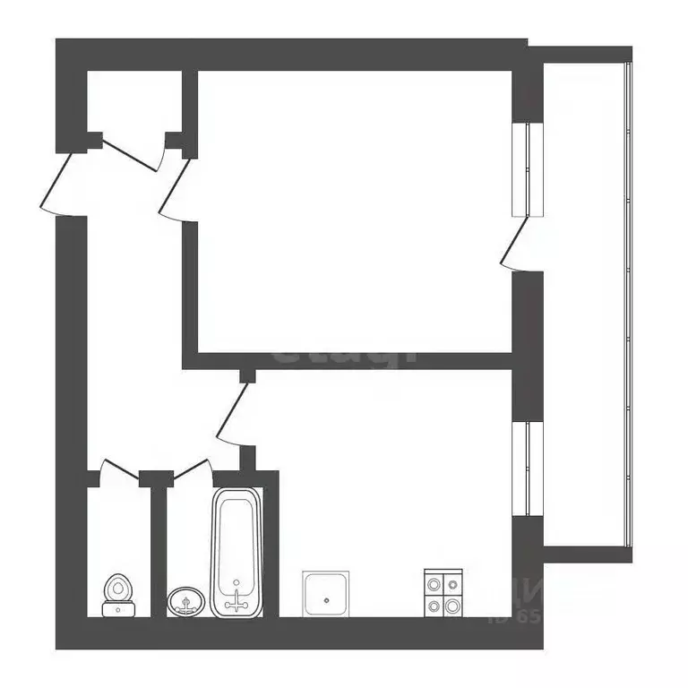 1-к кв. Тульская область, Тула ул. Щегловская засека, 49 (36.1 м) - Фото 1