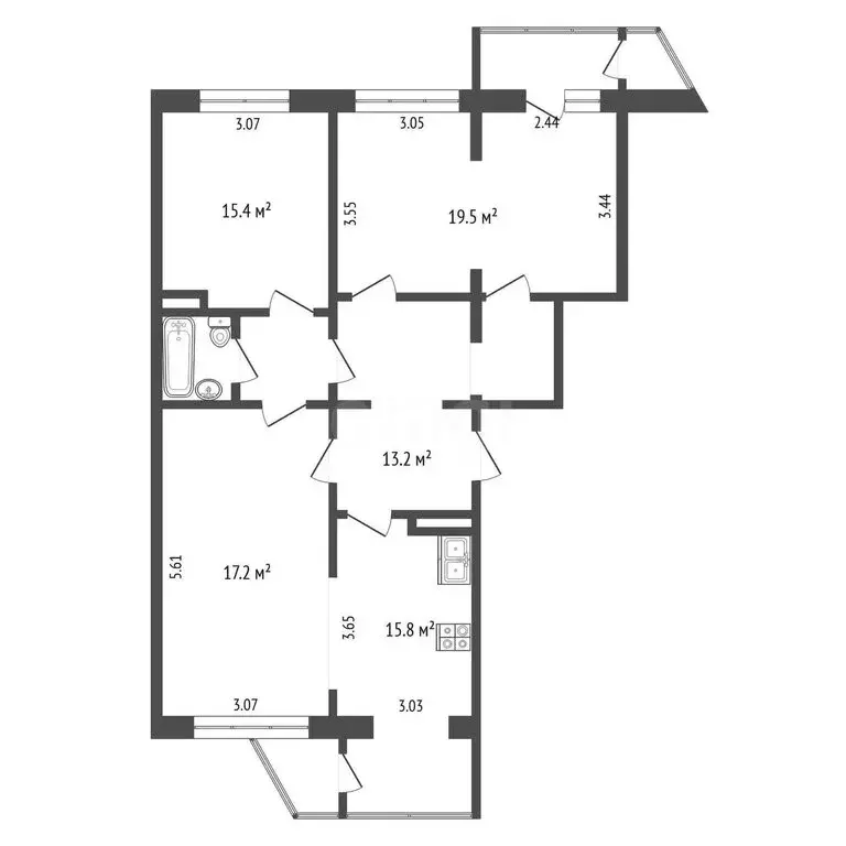 3-комнатная квартира: Петропавловск-Камчатский, улица Ларина, 16/1 ... - Фото 1