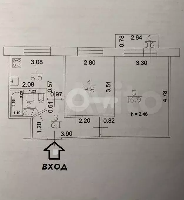 2-к. квартира, 42 м, 2/5 эт. - Фото 0