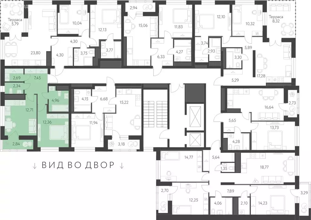 1-комнатная квартира: Екатеринбург, улица Академика Парина, 25 (43.93 ... - Фото 2