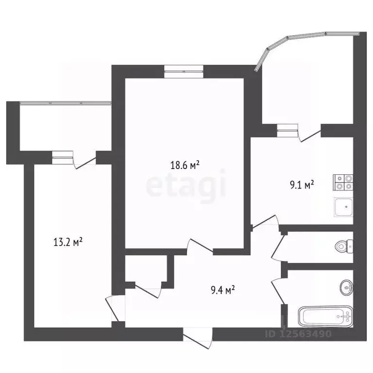 2-к кв. Воронежская область, Воронеж ул. Урывского, 15 (57.1 м) - Фото 1