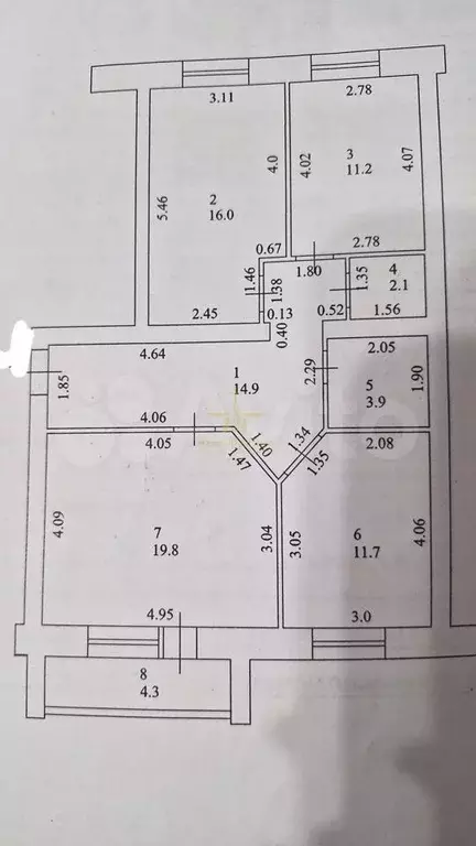 3-к. квартира, 81,7 м, 3/3 эт. - Фото 0