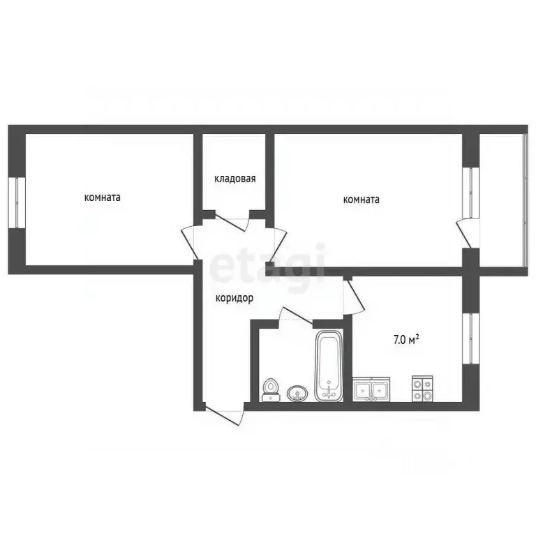 2-к кв. Владимирская область, Муром ул. Лаврентьева, 43 (46.3 м) - Фото 0