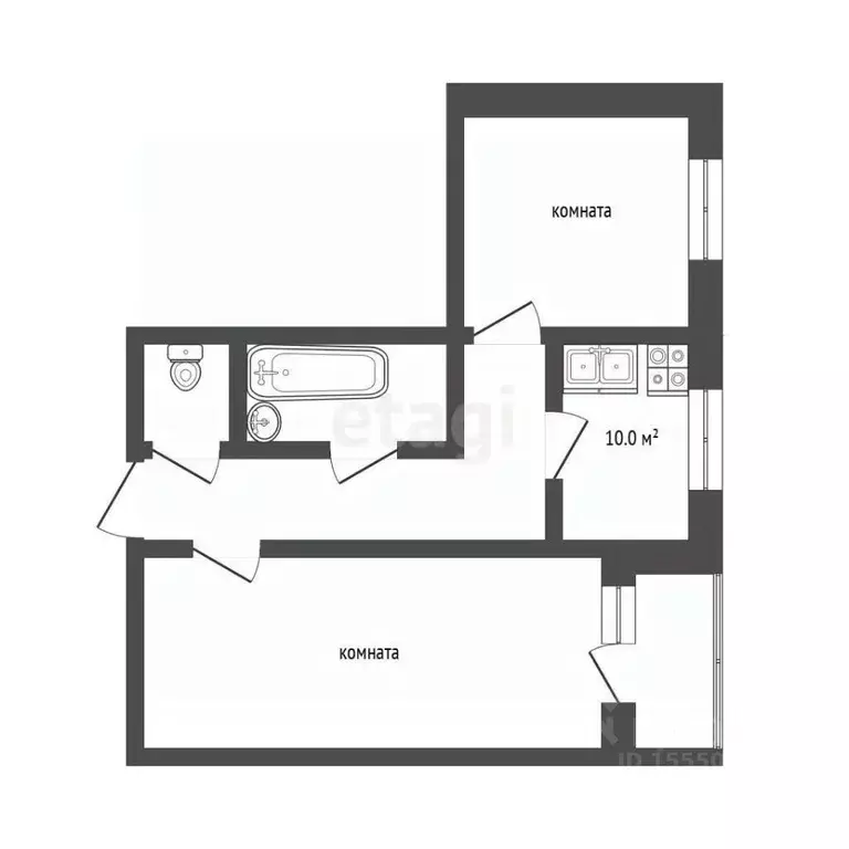 2-к кв. Самарская область, Самара Нагорная ул., 138 (47.5 м) - Фото 1