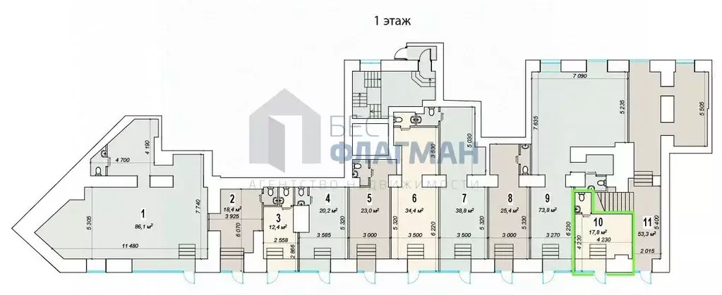 Помещение свободного назначения в Москва Ленинский просп., 70/11 (18 ... - Фото 2