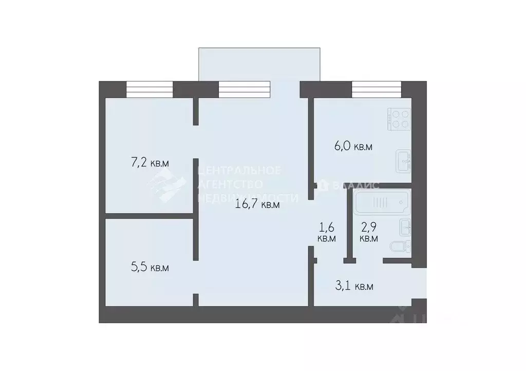 3-к кв. Рязанская область, Рязань Магистральная ул., 2 (41.4 м) - Фото 2