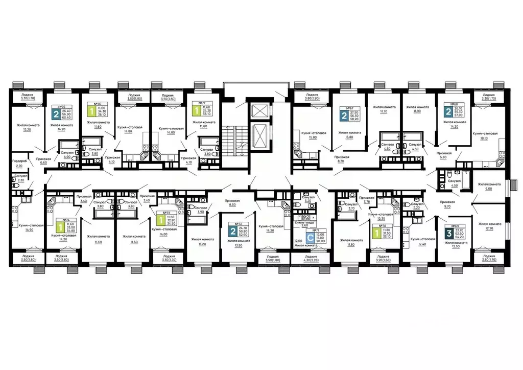 2-к кв. Адыгея, Тахтамукайский район, Яблоновский пгт  (52.6 м) - Фото 2