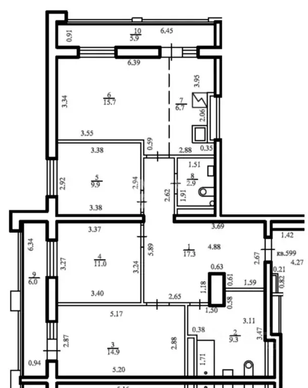 3-к кв. Башкортостан, Уфа ул. Гоголя, 29 (93.7 м) - Фото 2