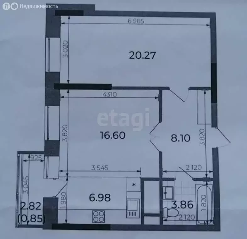 2-комнатная квартира: Казань, улица Братьев Касимовых, 35 (55.6 м) - Фото 1