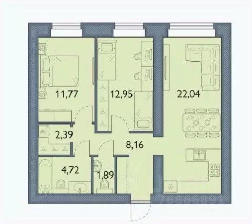 2-к кв. Брянская область, Брянский район, пос. Мичуринский, ... - Фото 1