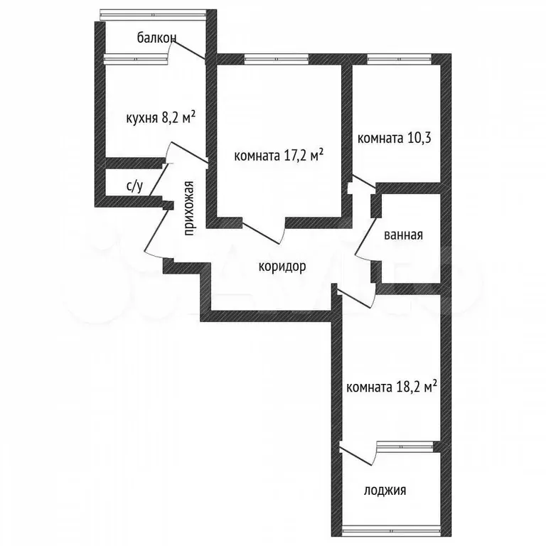 3-к. квартира, 71 м, 2/10 эт. - Фото 0