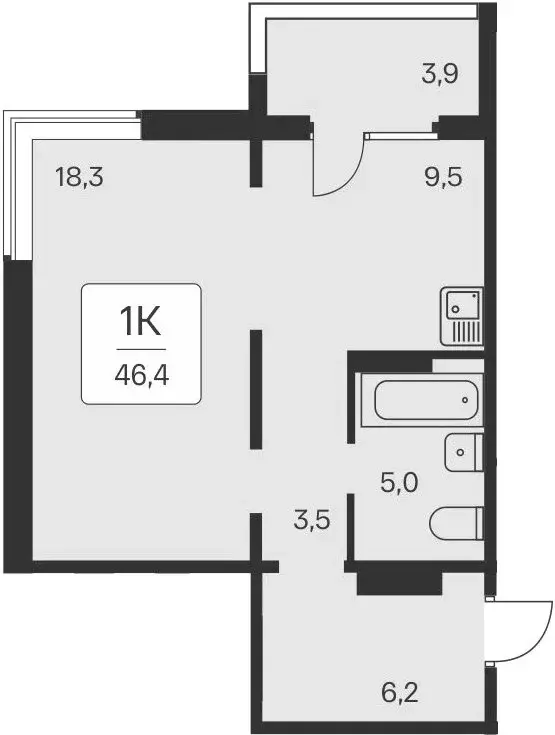 1-комнатная квартира: Новосибирск, квартал на Игарской (42.5 м) - Фото 1