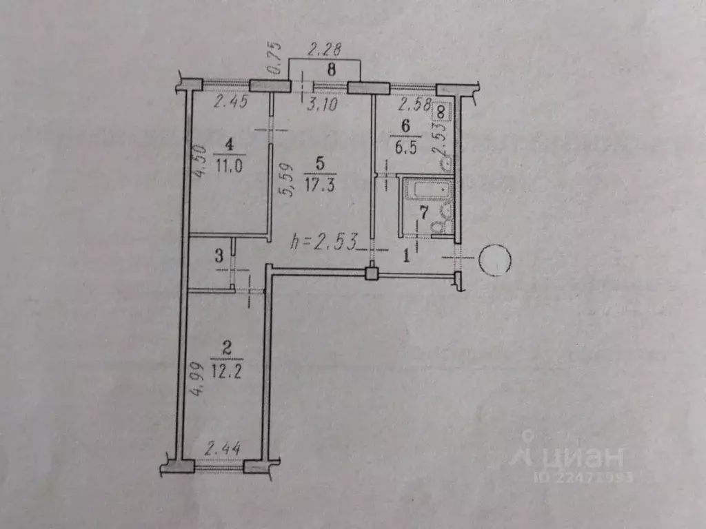 3-к кв. Омская область, Омск ул. 21-я Амурская, 1А (58.0 м) - Фото 2