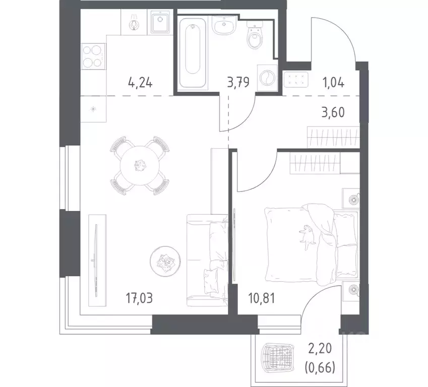 1-к кв. Московская область, Домодедово городской округ, с. Ям ... - Фото 1