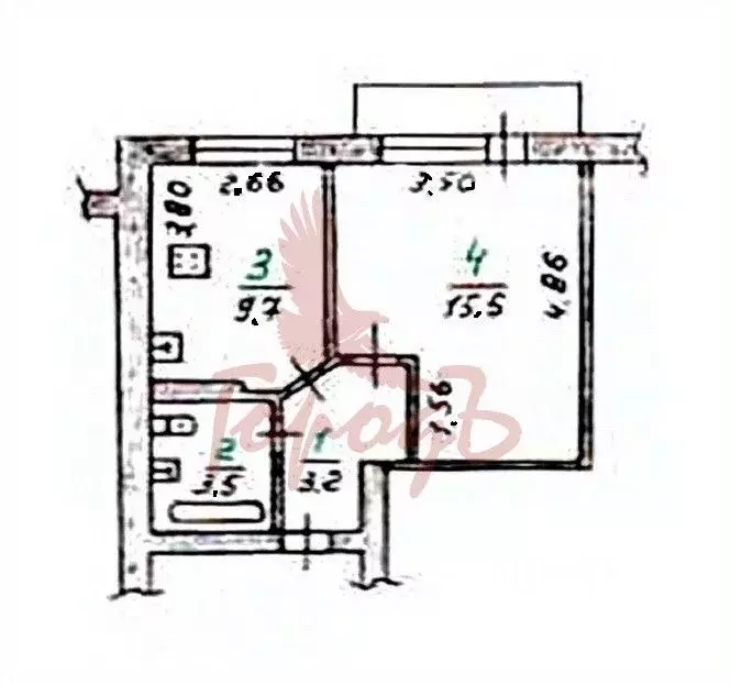 1-к кв. Орловская область, Орловский муниципальный округ, Знаменка пгт ... - Фото 2