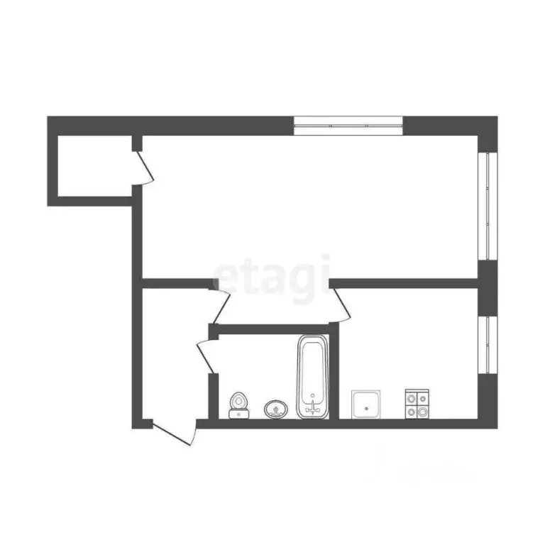 1-к кв. Тюменская область, Тюмень Рижская ул., 55 (32.3 м) - Фото 1