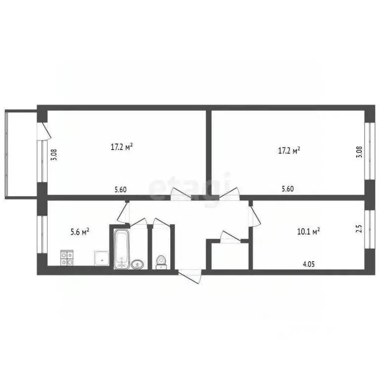 3-к кв. Камчатский край, Петропавловск-Камчатский ул. Труда, 39 (60.9 ... - Фото 0