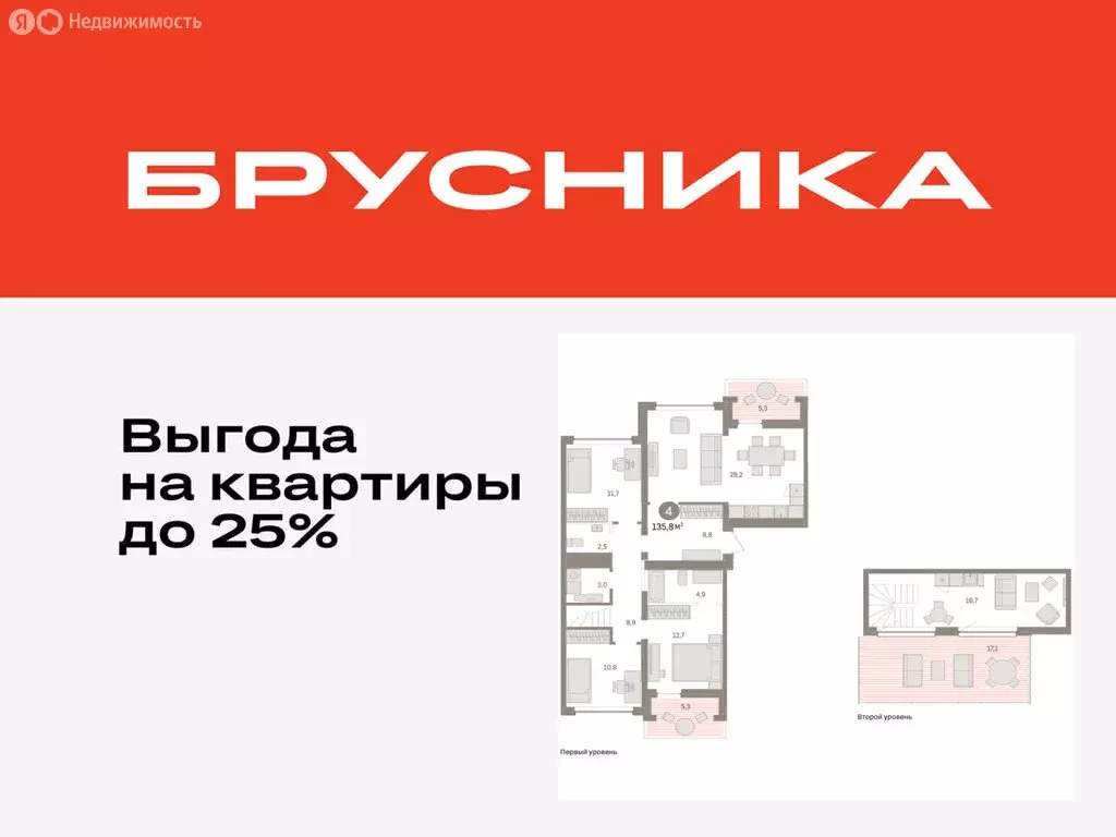 4-комнатная квартира: Тюмень, ЖК Дом у Озера (135.8 м) - Фото 0