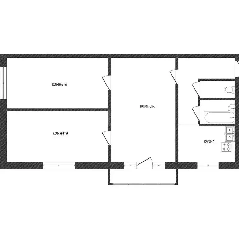 3-комнатная квартира: Златоуст, проспект имени Ю.А. Гагарина, 8-я ... - Фото 1