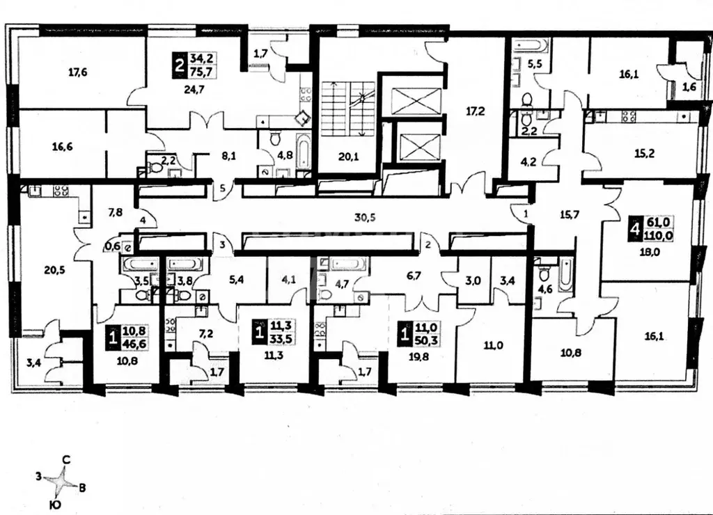 1-к кв. Москва Строительный проезд, 9 (33.5 м) - Фото 1