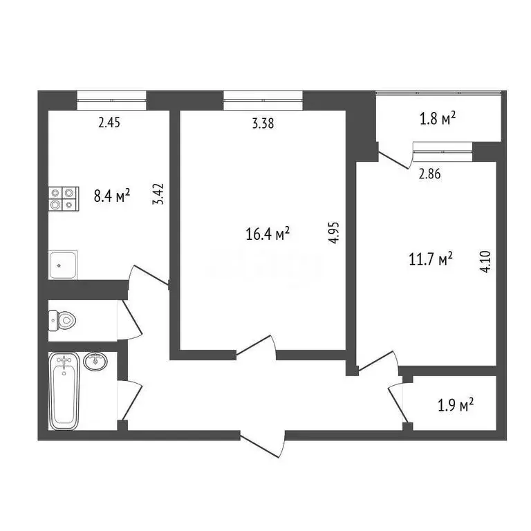 2-комнатная квартира: Стерлитамак, улица Артёма, 25 (50.7 м) - Фото 1