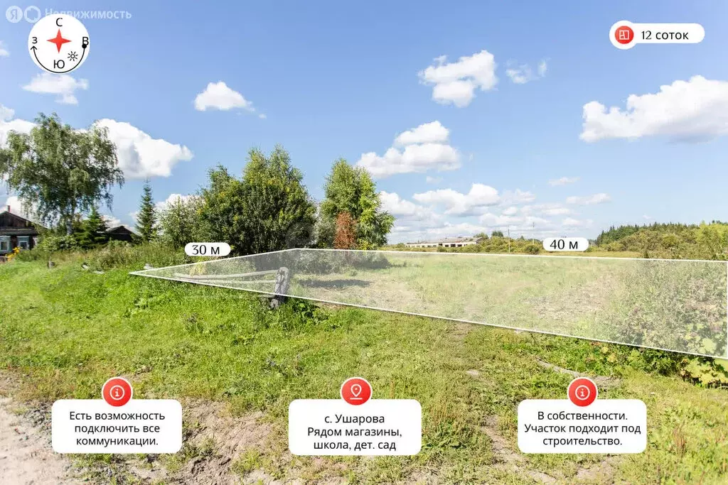 Участок в Ушарова, Советская улица (12 м) - Фото 0